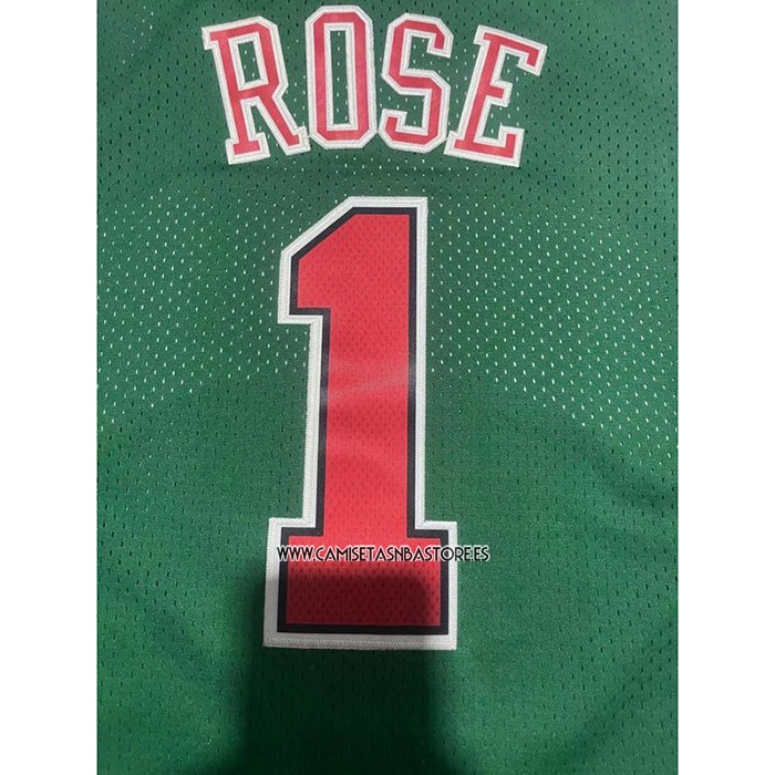 Derrick Rose NO 1 Camiseta Chicago Bulls Mitchell & Ness 2008-09 Verde2